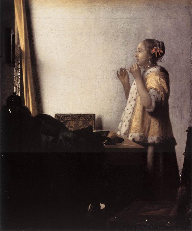 VERMEER VAN DELFT, Jan Woman with a Pearl Necklace wer